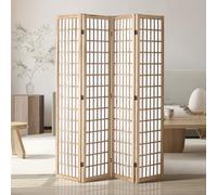 VEVOR Room Divider, 4 Panel Japanese Room Divider, Folding Privacy Screen Indoor, Portable Partition Dividers and Decoration Screens, for Room Separation, Home, Office, Restaurant & Bedroom (Natural)