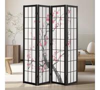 VEVOR Room Divider, 4 Panel Japanese Room Divider Screen, Wood Folding Privacy Screen Indoor, Japanese Partition Portable Decoration Dividers, for Roo