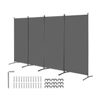VEVOR Room Divider, 4 Panels Room Divider, Folding Privacy Screen and Portable Partition Divider for Room Separation, Freestanding Room Partitions for Office, Bedroom, Study, Grey