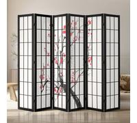 VEVOR Room Divider, 6 Panel Japanese Room Divider Screen, Wood Folding Privacy Screen Indoor, Japanese Partition Portable Decoration Dividers, for Room Separation Home Office Restaurant & Bedroom