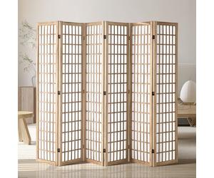 VEVOR Room Divider, 6 Panel Japanese Room Divider, Wood Folding Privacy Screen Indoor, Japanese Partition Dividers Portable Decoration Screens, for Room Separation Home Office Restaurant & Bedroom