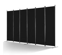 VEVOR Room Divider, 6 Panels Room Divider, Folding Privacy Screen and Portable Partition Divider for Room Separation, Freestanding Room Partitions for Office, Bedroom, Study, Black