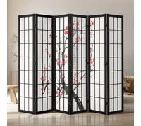 VEVOR Room Divider, 6 Panel Japanese Room Divider Screen, Wood Folding Privacy Screen Indoor, Japanese Partition Portable Decoration Dividers, for Room Separation Home Office Restaurant & Bedroom