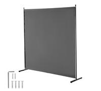 VEVOR 6FT Privacy Screen Indoor, Single Panel Room Divider, Freestanding Room Divider Panel for Office, Bedroom, Grey