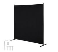 VEVOR Room Divider, Single Panel Room Divider, 6FT Privacy Screen Indoor, Partition Divider for Room Separation, Freestanding Room Divider Panel for Office, Bedroom, Black