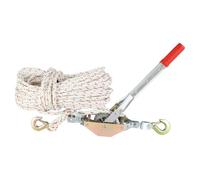 VEVOR Rope Puller, 3/4 Ton (750 kg) Pulling Capacity, with 30.48 m of 1.52 cm dia. Rope, 2 Hook, Come Along Winch, Heavy Duty Ratchet Power Puller Too