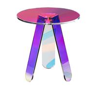 Vevor Round Iridescent Side Table, Acrylic End Table, Clear Rainbow Acrylic Coffee Table For Drink, Food, Snack