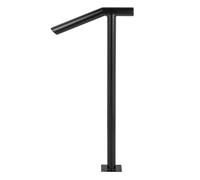 Vevor Round Metal Step Handrail, 2 Steps Stair Railing 18L X 38H Inch, Outdoor Handrails For Steps With Bolt Down Post