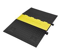 VEVOR Rubber Cable Protector Ramp, 5 Channel, 22000 lbs/axle Capacity Heavy Duty Wire Cover Ramp Hose Cord Driveway, Traffic Speed with Flip-Open Top Cover, ADA Compliant for Indoor & Outdoo