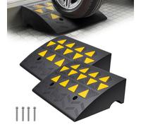 VEVOR Rubber Curb Ramp 2 Pack, 15.2 cm Rise Height Heavy-Duty 15000 kg/15 T Capacity Threshold Ramps, Driveway Ramps with Stable Grid Structure for Ca