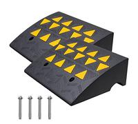 VEVOR Rubber Curb Ramp 2 Pack, 6" Rise Height Heavy-Duty 33069 lbs/15 T Capacity Threshold Ramps, Driveway Ramps with Stable Grid Structure for Cars, Wheelchairs, Bikes, Motorcycles