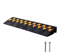 VEVOR Rubber Curb Ramp 9 cm Rise Height Sidewalk Curb Ramp, 25 cm Width 100 cm Length Driveway Ramp for Curb, 15T Heavy Duty Rubber Ramp for Forklifts