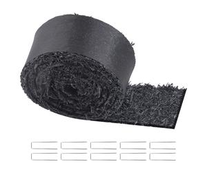VEVOR Rubber Mulch for Landscaping, Recycled Rubber Mulch Mat 120 x 4.5 in, Permanent Rubber Pathway, Natural-Looking Black Mulch Garden Edging Border