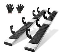 VEVOR Running Boards, 6" Step Bars Compatible with 2007-2018 Chevy Silverado/GMC Sierra 1500 Crew Cab/2019 2500HD 3500HD 1500 LD, 201 Stainless Steel