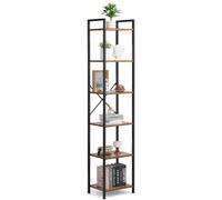 VEVOR Rustic Metal Bookshelf 6-Tier Tall Narrow Open Shelves VEVOR Multicolor