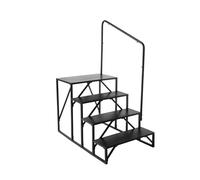VEVOR RV Steps, 4-Step RV Stairs, 440 LBS Load Capacity, Thickened Carbon Steel, With Handrail, Non-Slip Steps for Safe Entry and Exit, Suit for RV, Trailer, Camper Steps
