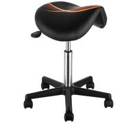 VEVOR Saddle Stool Rolling Chair Saddle Chair with Wheels Thickened PU Leather