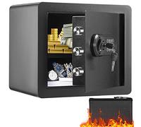 VEVOR Safe, 1.2 Cubic Feet Home Safe, Steel Security Safe with Digital Keypad and 2 Keys, Cabinet Safe with Fire-proof Bag, Protect Cash, Gold, Jewelry, Documents for Home, Hotel, 15.8x11.8x13.8 inche