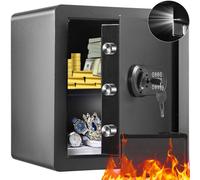 VEVOR Safe, 1.8 Cubic Feet Home Safe, Steel Security Safe with Digital Keypad and 2 Keys, Cabinet Safe with Fire-proof Bag, Protect Cash, Gold, Jewelry, Documents for Home, Hotel, 15.8x13x16.9 inches