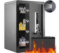 VEVOR Safe, 62.1 L Home Safe, Steel Security Safe with Fingerprint, Digital Keypad and 2 Keys, Cabinet Safe with Large Fire-proof Bag, Protect Cash, G