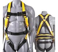 VEVOR Safety Harness, Full Body Harness, Safety Harness Fall Protection with Added Padding, and Side Rings and Dorsal D-Rings and a Lanyard, ANSI/ASSE Z359.11-2014, 160 lbs Max Weight, S