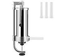 VEVOR Sausage Stuffer, 5LBS/3L Capacity, 304 Stainless Steel Vertical Sausage Stuffer, Sausage Filling Machine with 3 Stuffing Tubes, Suction Base and Manual Crank for Household or Commercial Use