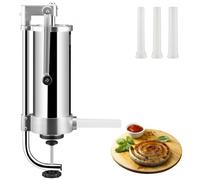 VEVOR Sausage Stuffer, 5LBS/3L Capacity, 304 Stainless Steel Vertical Sausage Stuffer, Sausage Filling Machine with 3 Stuffing Tubes, Suction Base and