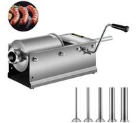 VEVOR Sausage Stuffer Machine 3L Stainless Steel Sausage Filler Horizontal Manual Sausage Meat Stuffer Machine for Making Hot Dog Sausages Bratwurst S