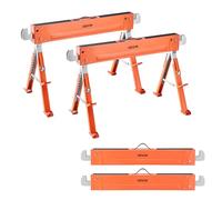 VEVOR Saw Horses, 2 Pack Folding Work Horses, 1800 lbs Load Capacity Sawhorse with Heavy Duty Legs, Adjustable Height Saw Horse with Non-Slip Foot Pads, for Woodworking, Carpenters & Contractors