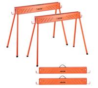 VEVOR Saw Horses, 2 Pack Folding Work Horses, 660 lbs Load Capacity Sawhorse with Heavy Duty Legs, All-Metal Portable Saw Horse with Non-Slip Foot Pad