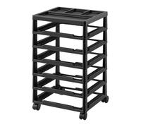 VEVOR Scrapbook Rolling Storage Cart, 6-Tier Large Capacity with Organizer Top, Black Frame with 4 Removable Wheels, PP Material Cart Only, Rolling Craft Storage for Office Arts and Crafts Supplies