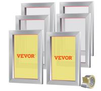 VEVOR Screen Printing Kit, 6 Pieces Aluminum Silk Screen Printing Frames, 10x14inch Silk Screen Printing Frame with 156 Count Mesh, High Tension Nylon Mesh and Sealing Tape for T-Shirts DIY Printing