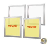 VEVOR Screen Printing Kit, 4 Pieces Aluminum Silk Screen Printing Frames, 20x20inch Silk Screen Printing Frame with 110 Count Mesh, High Tension Nylon Mesh and Sealing Tape for T-Shirts DIY Printing