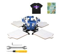 VEVOR Screen Printing Machine 21.7 x 17.7 inches 4 Color 4 Station Silk Screen Printing Kit DIY T-Shirt Screen Printing Machine Screenprint Press Eq