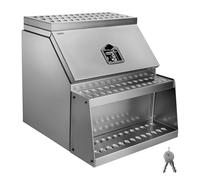 VEVOR Semi-Truck Step Tool Box, 610 x 695 x 645 mm Heavy Duty Aluminum Toolbox Side Mount, Waterproof Side Storage Saddle Step Box with T-Handle Lock & Keys for Semi Trucks, Flatbed Trailers