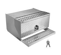 VEVOR Semi-Truck Step Tool Box, 760 x 750 x 400 mm Heavy Duty Aluminum Diamond Plate Toolbox, Waterproof Cab Entry Step Storage Box with T-Handle Lock & Keys for Flatbed, Crane, and Semi Trucks