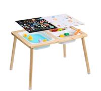 VEVOR Sensory Table for Toddlers, Kids Activity Table with 3 Foldable Storage Bins & Double-Sided Board, Indoor/Outdoor Play Sand and Water Table, Wooden Kids Sensory Table for Drawing Studying Dining