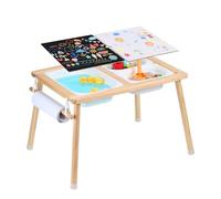 VEVOR Sensory Table for Toddlers, Kids Activity Table with 3 Foldable Storage Bins & Paper Roll Holder, Indoor/Outdoor Play Sand and Water, Wooden Kids Sensory Drawing, Gift for Boys Girls