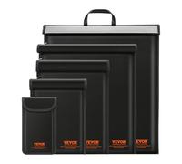 VEVOR SF-3 Bag 4 Pack Set for Laptop(16.9x15), Tablet(13x10.2), Phone(7.87x4.7) & Radio(10.6x7.8), Fireproof Signal Blocking Holder Faraday Pouch Theft & Anti-Hacking, Black, 5PCS