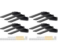 VEVOR Shelf Bracket, 10”L x 4”W x 1.6”H, 6 Pcs Heavy Duty Floating Shelf Brackets, Brackets for Shelves, 5mm Thick Matte Black L Shelf Bracket,Steel Shelving Brackets with 160 lbs Load Capacity