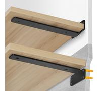 VEVOR Shelf Bracket, 12”L x 4”W x 1.6”H 6 Pcs, Heavy Duty Floating Shelf Brackets, Brackets for Shelves, 5mm Thick Matte Black L Shelf Bracket,Steel Shelving Brackets with 160 lbs Load Capacity