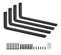 Vevor Shelf Bracket, 16 X 6 In 4 Pcs, Heavy Duty Floating Shelf Brackets, Brackets For Shelves, 160 Lbs Load Capacity