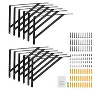 VEVOR Shelf Bracket, 18 x 12 in 12 Pcs, Heavy Duty Floating Shelf Brackets, Brackets for Shelves, 3mm Thick Matte Black Triangle Shelf Bracket,Steel Shelving Brackets with 160 lbs Load Capacity