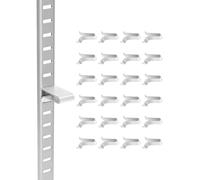 VEVOR Shelf Clips, 40 Pack, Adjustable Steel Pilaster Shelf Clips Support for Metal, Wood, Glass Shelves, Compatible with Wardrobes, Cabinets, Bookcases, Shoe Racks and Display Racks (Silver)