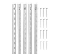 VEVOR Shelf Pilaster, 39-inch 10 Pack, Upright Wall Shelving System, Heavy Duty Support System Single Slot Shelf Rails, 40 Screws Included, Suitable for Cabinet Closet Organization Storage, Silver