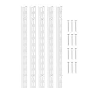 VEVOR Shelf Pilaster, 60-inch 5 Pack, Dual Track Upright Wall Shelving System, Heavy Duty Support System Twin Slot Shelf Rails, 25 Screws, Suitable for Cabinet Closet Organization Storage, Silver