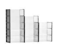 VEVOR Shoe Storage Boxes, 12 Pack Stackable Shoe Boxes Storage Organizers, Fit up to US Size 11, Plastic Modular Space Saving Sneaker Containers for Storing High Heels, Boots, and Hats, Black Frame