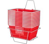 VEVOR Shopping Basket Portable Grocery Basket 12PCS 21L with Handle & Stand Red