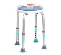 VEVOR Shower Chair 360 Degree Rotating, Adjustable Height Shower Stool Seat, Bath Chair for Inside Shower or Tub, Non-Slip Bench Bathtub Seat Stool for Elderly Disabled Handicap, 136.1 kg Capacity
