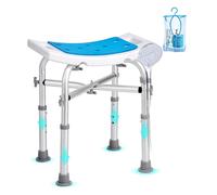 VEVOR Shower Chair, Adjustable Height Shower Stool with Crossbar Support, Shower Seat for Inside Shower or Tub, Non-Slip Bench Bathtub Stool Seat for Elderly Disabled Handicap, 226.8 kg Capacity